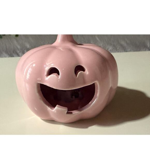 Martha Stewart Pink Ceramic LED Pumpkins Set of 3 Halloween Decor Light Up - Picture 5 of 5